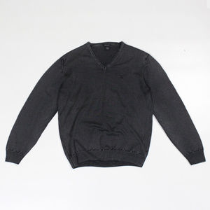 Mens L Dark Gray V Neck Pull over Wool